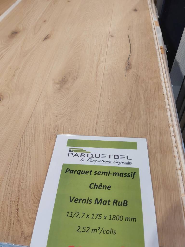 Parquet chêne semi-massif 11/2,7 x 175 x 1800 Vernis Naturel Mat RuB